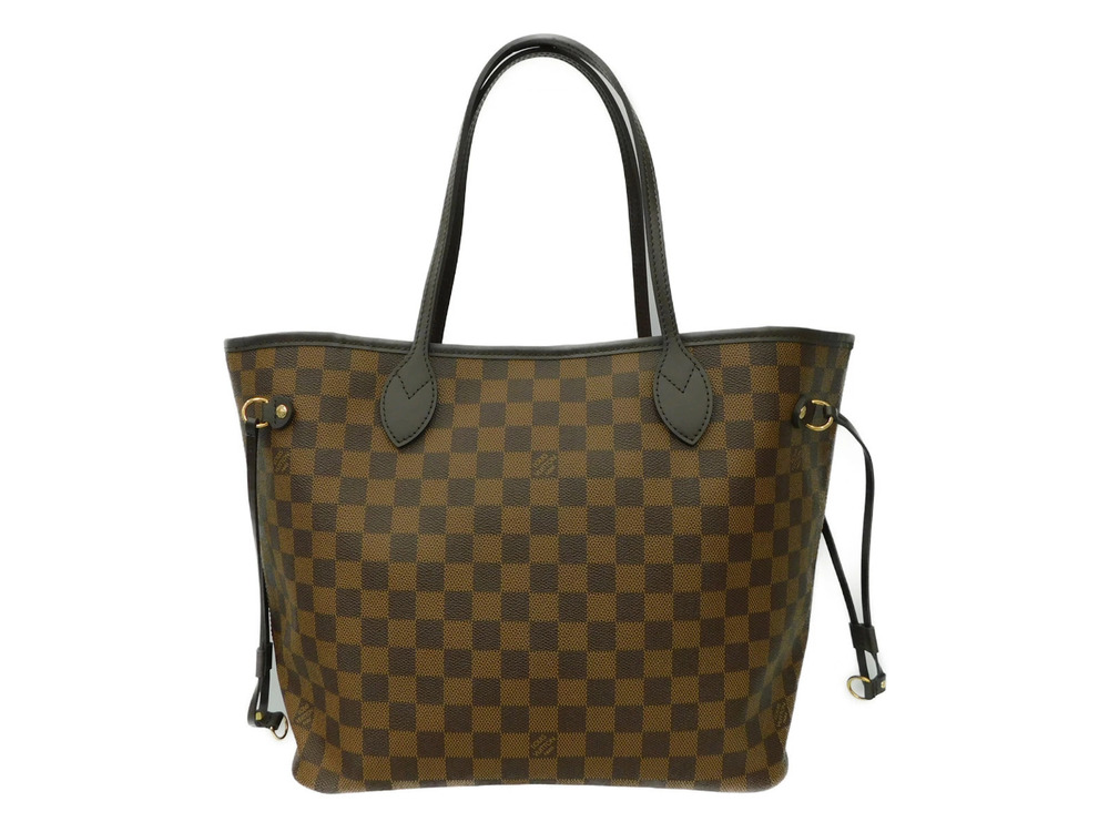 Louis Vuitton Neverfull LV Bag Pouch Damier Tote Brown